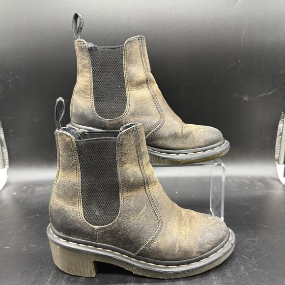 Dr. Doc Martens Women’s Size 5 Cadence Chelsea Boots Brown Leather Distressed - Picture 1 of 9